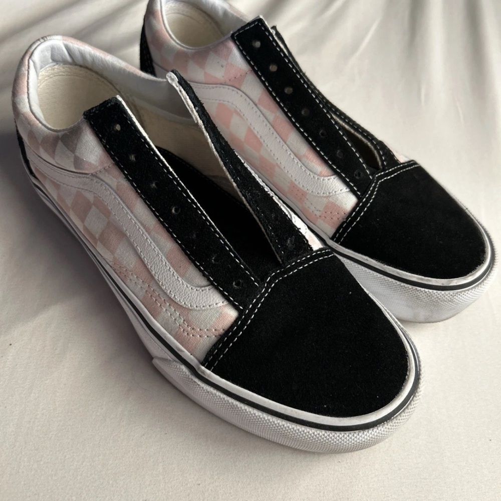 VANS Black and Pink Checker Women's Sneakers Size 7